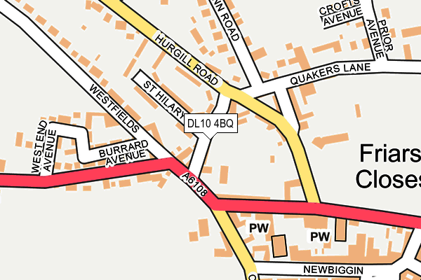 DL10 4BQ map - OS OpenMap – Local (Ordnance Survey)