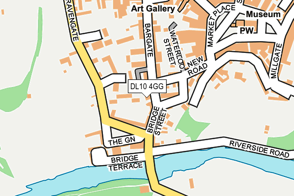 DL10 4GG map - OS OpenMap – Local (Ordnance Survey)