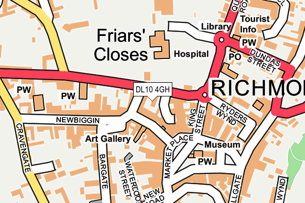 DL10 4GH map - OS OpenMap – Local (Ordnance Survey)