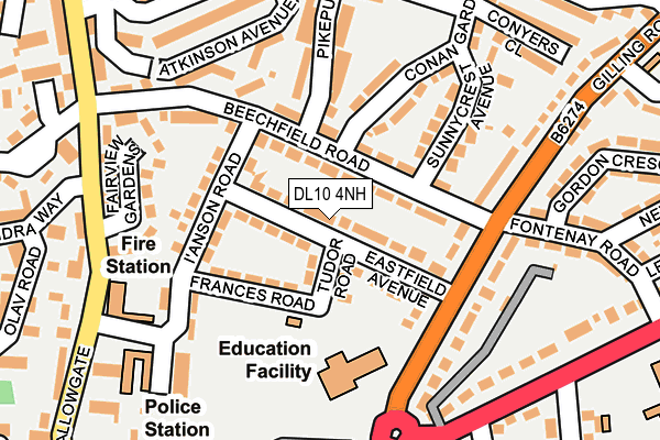 DL10 4NH map - OS OpenMap – Local (Ordnance Survey)