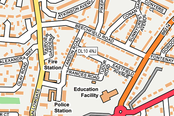 DL10 4NJ map - OS OpenMap – Local (Ordnance Survey)