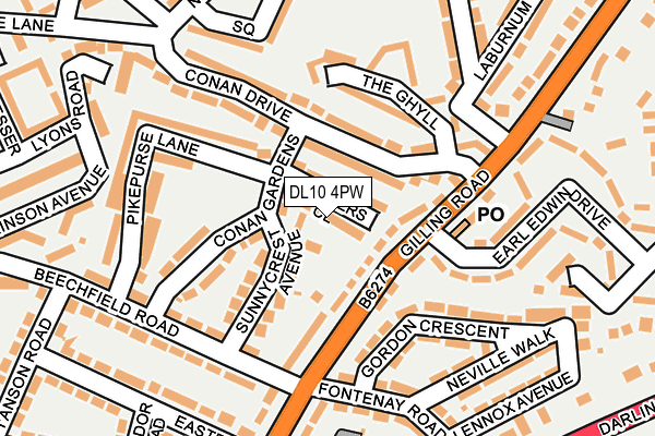 DL10 4PW map - OS OpenMap – Local (Ordnance Survey)