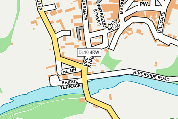 DL10 4RW map - OS OpenMap – Local (Ordnance Survey)