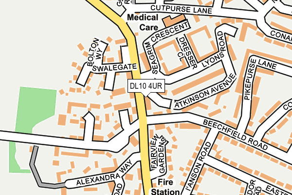 DL10 4UR map - OS OpenMap – Local (Ordnance Survey)