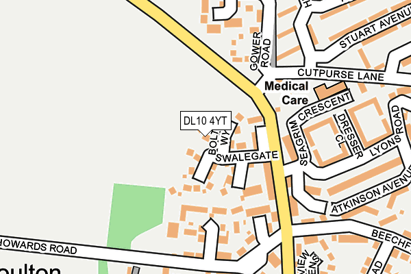 DL10 4YT map - OS OpenMap – Local (Ordnance Survey)