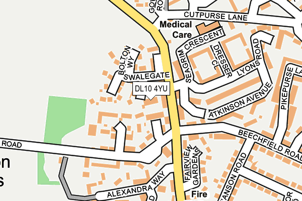 DL10 4YU map - OS OpenMap – Local (Ordnance Survey)