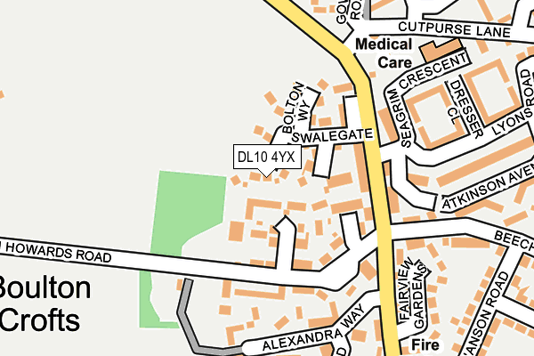 DL10 4YX map - OS OpenMap – Local (Ordnance Survey)