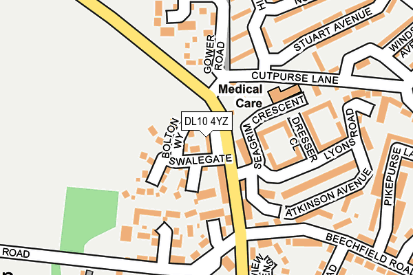 DL10 4YZ map - OS OpenMap – Local (Ordnance Survey)