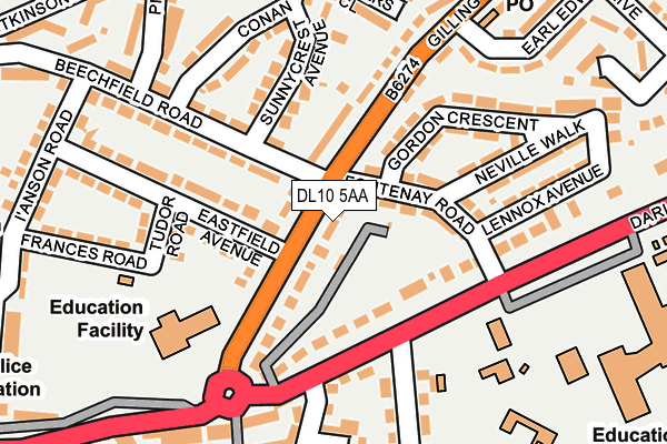 DL10 5AA map - OS OpenMap – Local (Ordnance Survey)