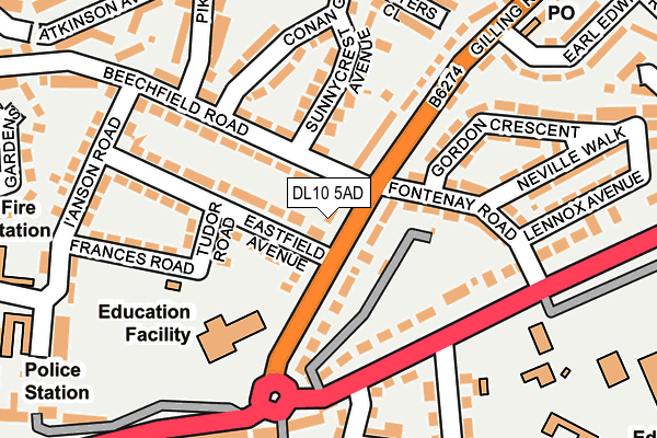 DL10 5AD map - OS OpenMap – Local (Ordnance Survey)