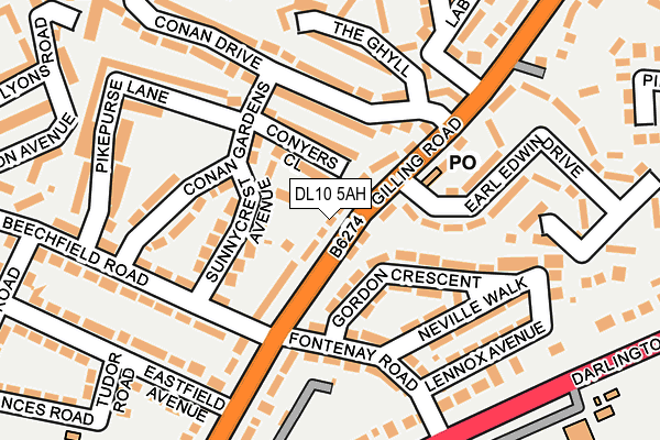 DL10 5AH map - OS OpenMap – Local (Ordnance Survey)