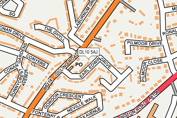 DL10 5AJ map - OS OpenMap – Local (Ordnance Survey)