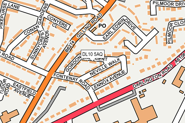 DL10 5AQ map - OS OpenMap – Local (Ordnance Survey)