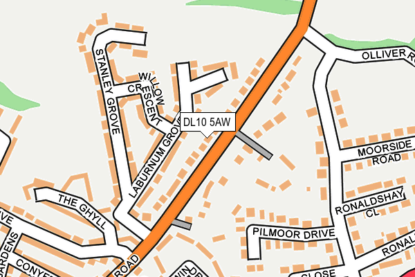 DL10 5AW map - OS OpenMap – Local (Ordnance Survey)