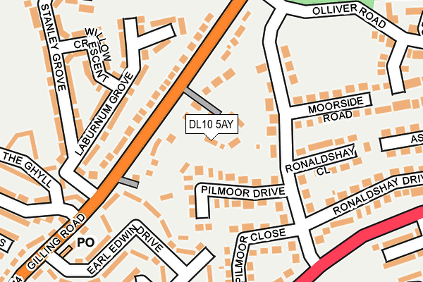 DL10 5AY map - OS OpenMap – Local (Ordnance Survey)