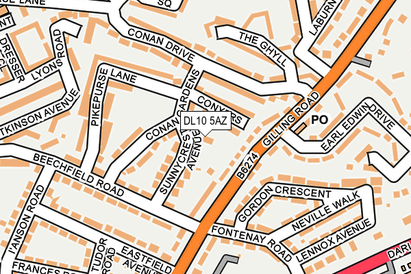 DL10 5AZ map - OS OpenMap – Local (Ordnance Survey)