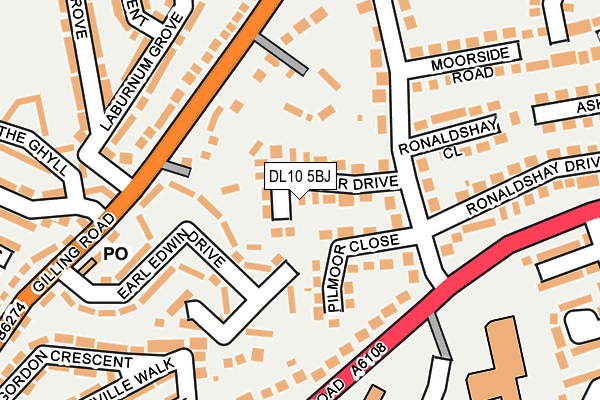 DL10 5BJ map - OS OpenMap – Local (Ordnance Survey)