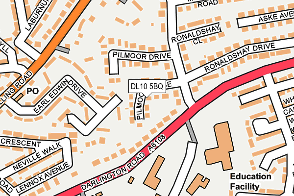 DL10 5BQ map - OS OpenMap – Local (Ordnance Survey)