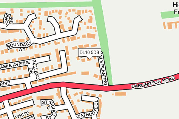 DL10 5DB map - OS OpenMap – Local (Ordnance Survey)