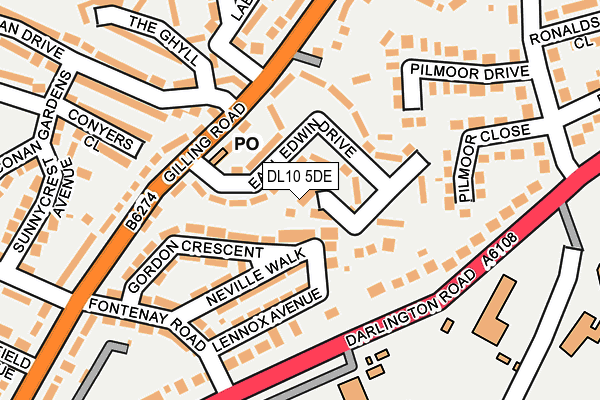 DL10 5DE map - OS OpenMap – Local (Ordnance Survey)