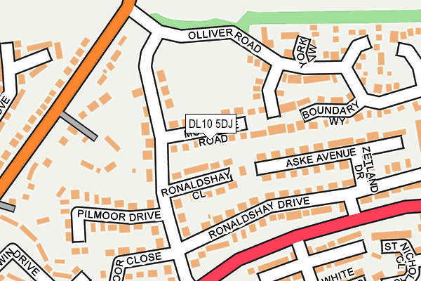 DL10 5DJ map - OS OpenMap – Local (Ordnance Survey)