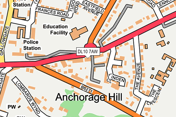 DL10 7AW map - OS OpenMap – Local (Ordnance Survey)