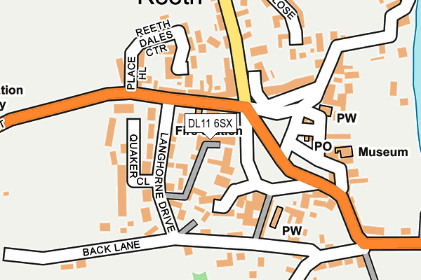 DL11 6SX map - OS OpenMap – Local (Ordnance Survey)