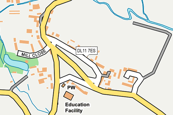 DL11 7ES map - OS OpenMap – Local (Ordnance Survey)