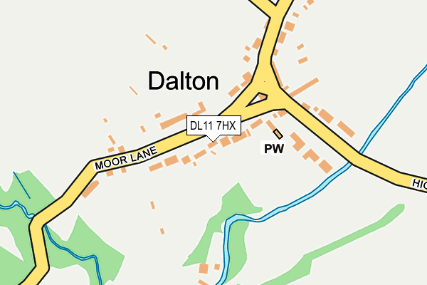DL11 7HX map - OS OpenMap – Local (Ordnance Survey)