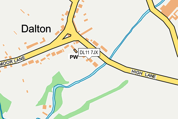 DL11 7JX map - OS OpenMap – Local (Ordnance Survey)