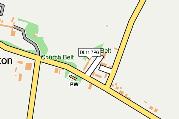 DL11 7PG map - OS OpenMap – Local (Ordnance Survey)