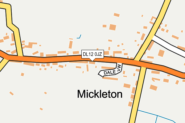 DL12 0JZ map - OS OpenMap – Local (Ordnance Survey)