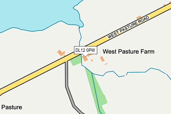 DL12 0PW map - OS OpenMap – Local (Ordnance Survey)