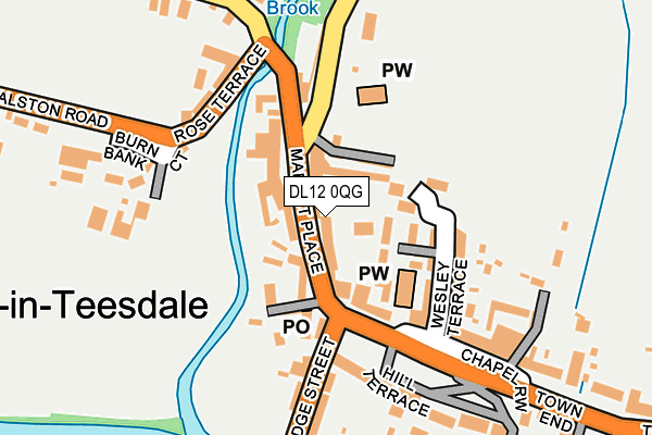 DL12 0QG map - OS OpenMap – Local (Ordnance Survey)