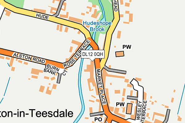 DL12 0QH map - OS OpenMap – Local (Ordnance Survey)