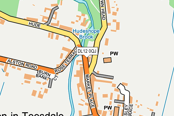 DL12 0QJ map - OS OpenMap – Local (Ordnance Survey)