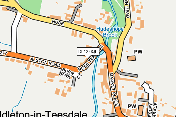 DL12 0QL map - OS OpenMap – Local (Ordnance Survey)