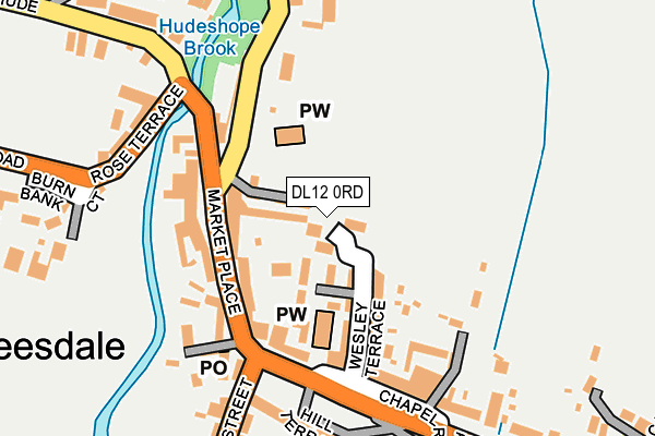 DL12 0RD map - OS OpenMap – Local (Ordnance Survey)