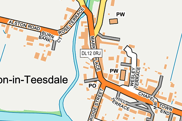 Map of MIDDLETON IN TEESDALE FISH & CHIP SHOP LIMITED at local scale
