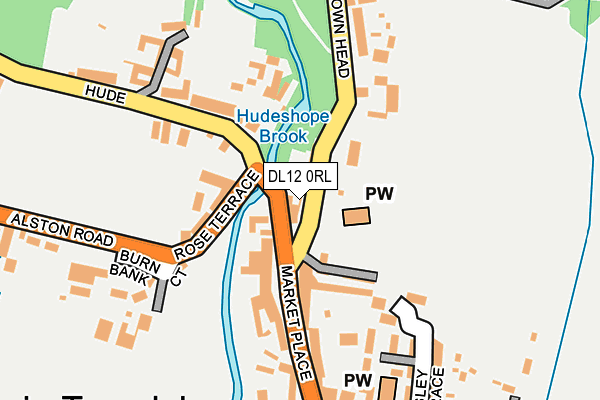 DL12 0RL map - OS OpenMap – Local (Ordnance Survey)