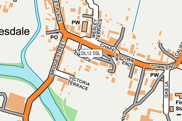 DL12 0SL map - OS OpenMap – Local (Ordnance Survey)