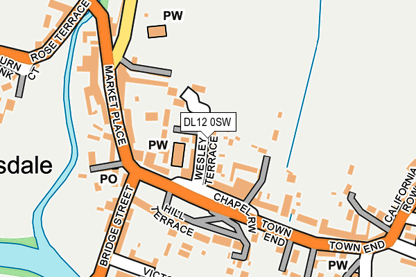 DL12 0SW map - OS OpenMap – Local (Ordnance Survey)