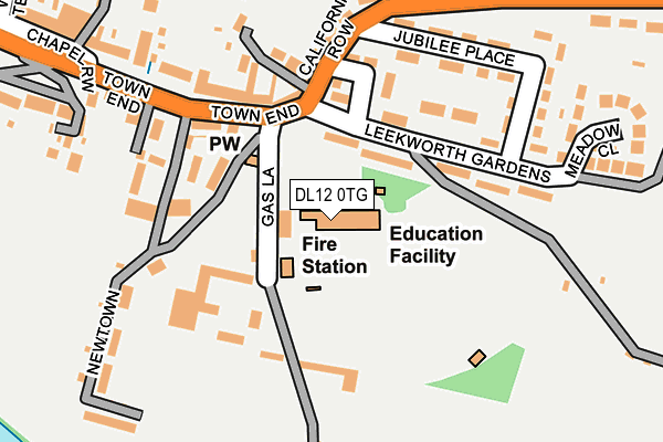 DL12 0TG map - OS OpenMap – Local (Ordnance Survey)