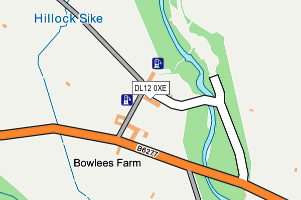 DL12 0XE map - OS OpenMap – Local (Ordnance Survey)