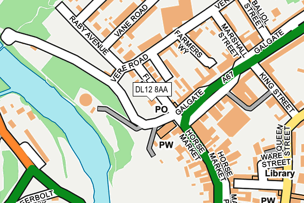 DL12 8AA map - OS OpenMap – Local (Ordnance Survey)