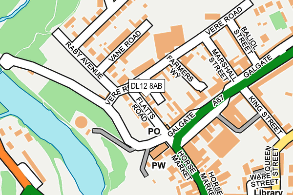 DL12 8AB map - OS OpenMap – Local (Ordnance Survey)