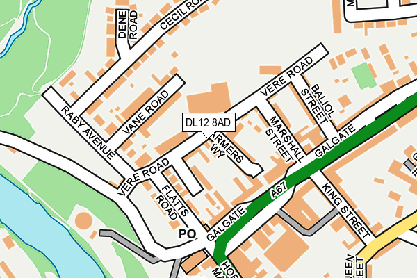 DL12 8AD map - OS OpenMap – Local (Ordnance Survey)
