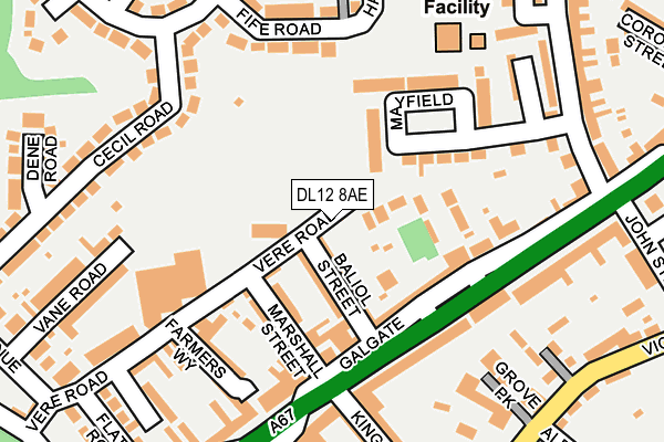 DL12 8AE map - OS OpenMap – Local (Ordnance Survey)