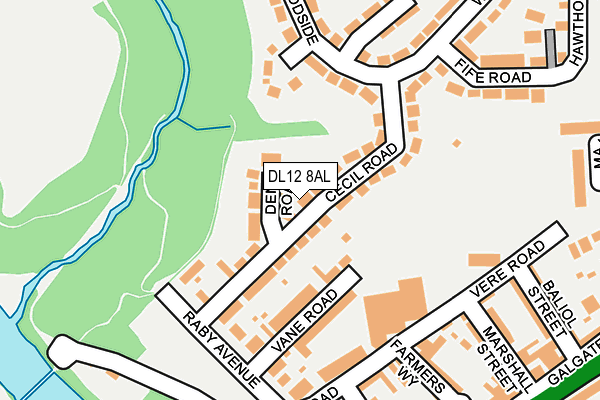 DL12 8AL map - OS OpenMap – Local (Ordnance Survey)