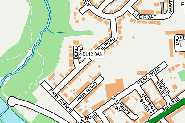 DL12 8AN map - OS OpenMap – Local (Ordnance Survey)